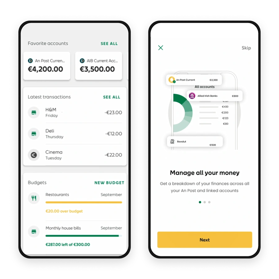 An Post banking app - Money Manager