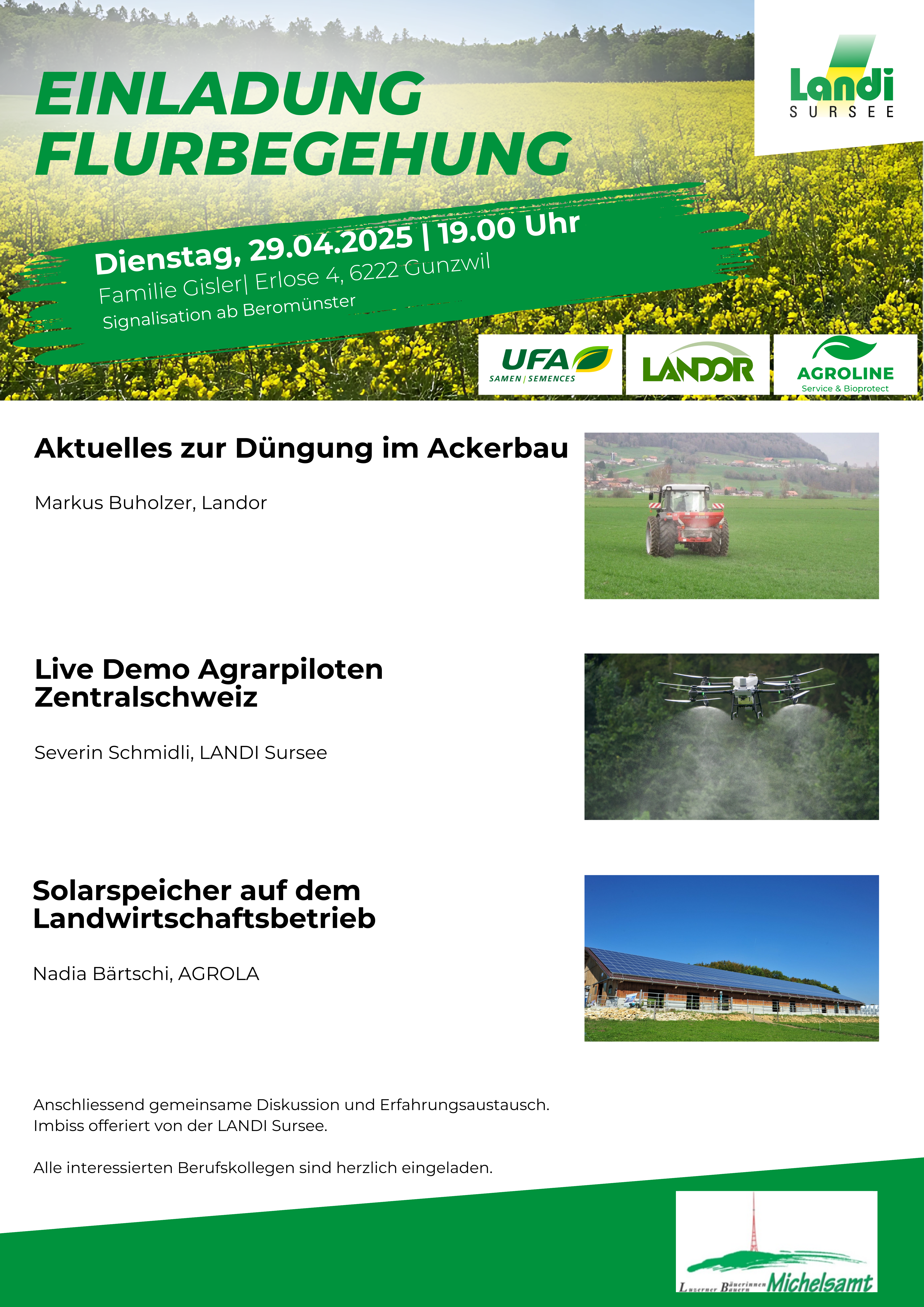 Einladung Flurbegehung 2025 - Gunzwil