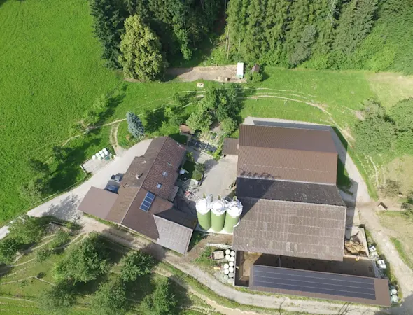 Schneckenhof aus Vogelperspektive