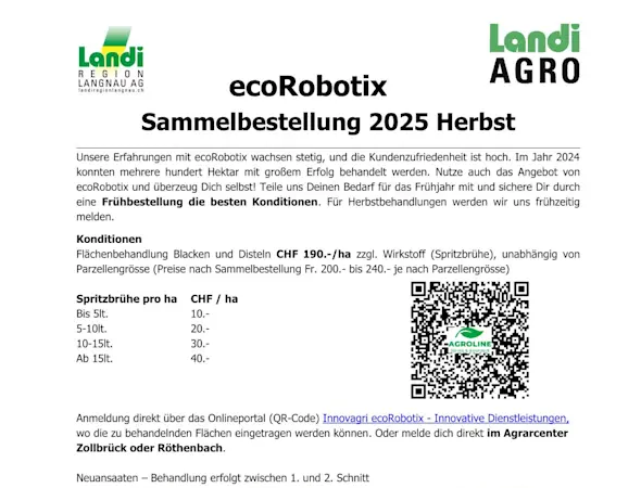 Eco Robotix Sammelbestellung 2025 Herbst