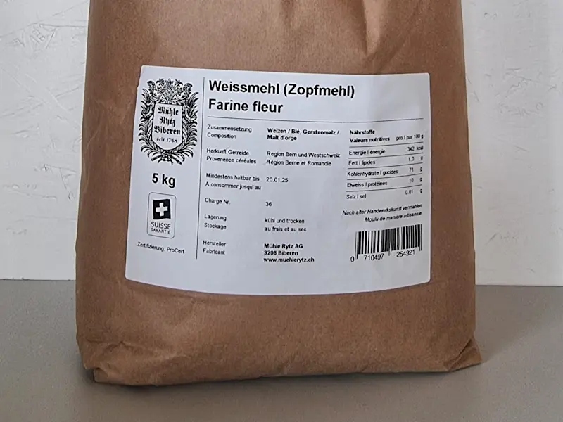 Weissmehl (Zopfmehl) 5kg - Mühle Rytz Weissmehl (Zopfmehl) 5kg - Mühle Rytz