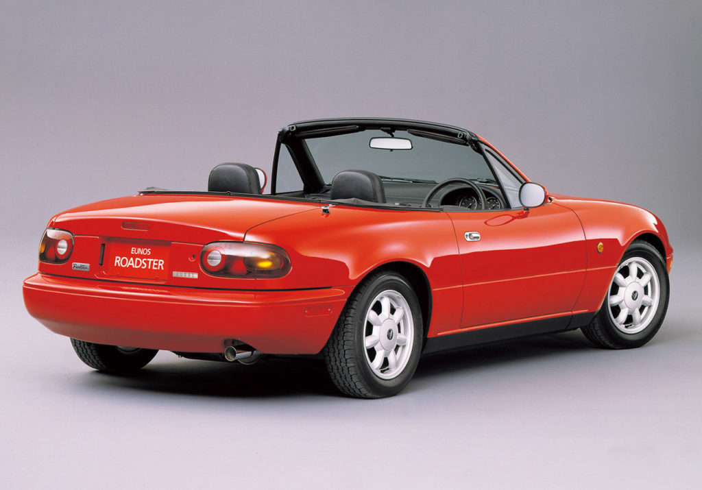 Automotive Reincarnations: MG MGB Roadster and Mazda MX-5 Rear Side View