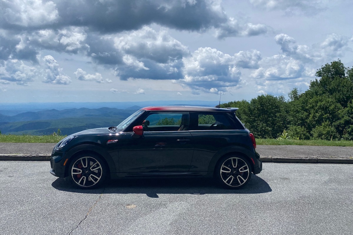 Photo by Clifford Atiyeh. 2023 MINI Cooper profile view.