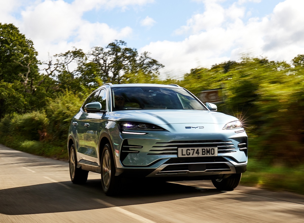 BYD Seal U review front side driving blue