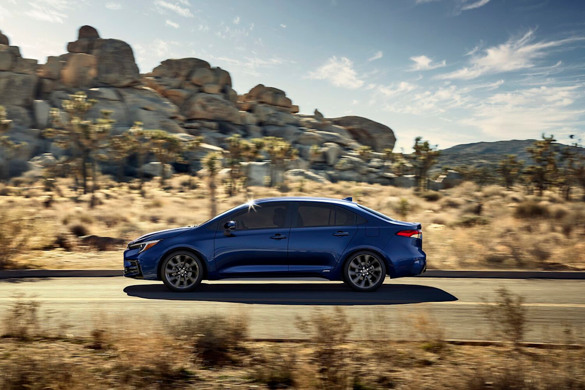 2025 Toyota Corolla Hybrid side profile view. OEM photo.