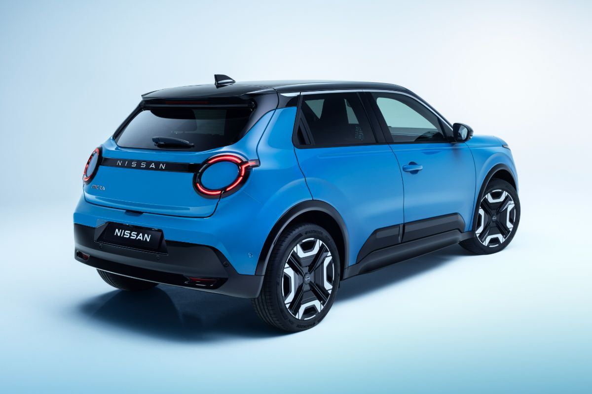 2025 Nissan Micra blue rear static studio