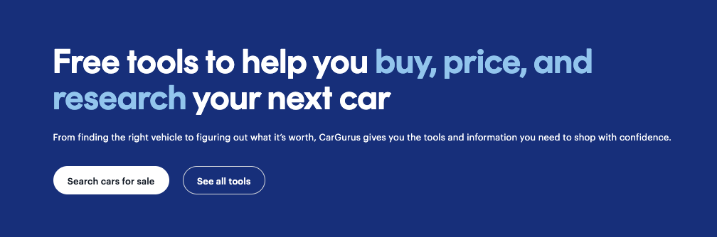 CarGurus free tools clickable image