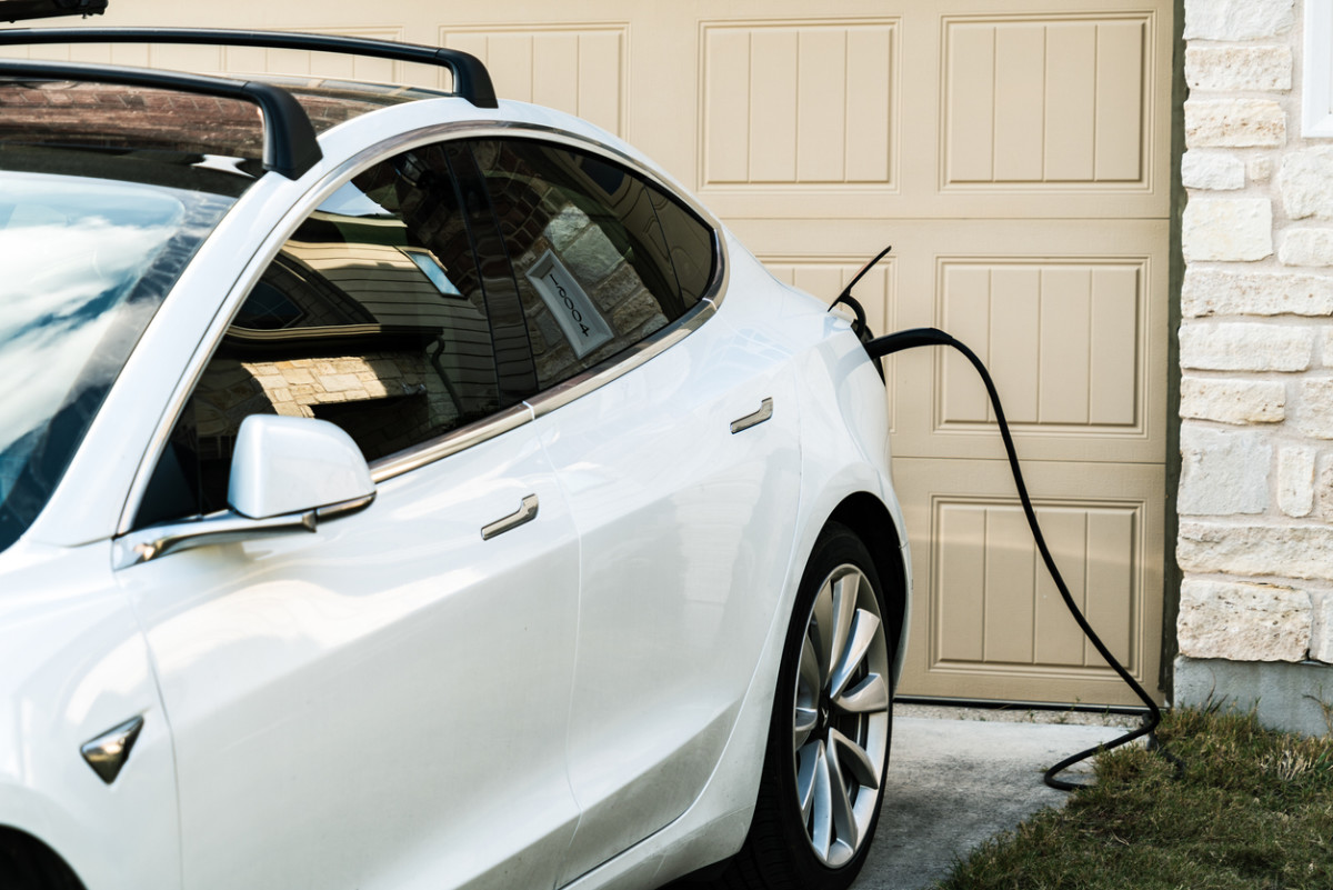 Tesla car charging at home
