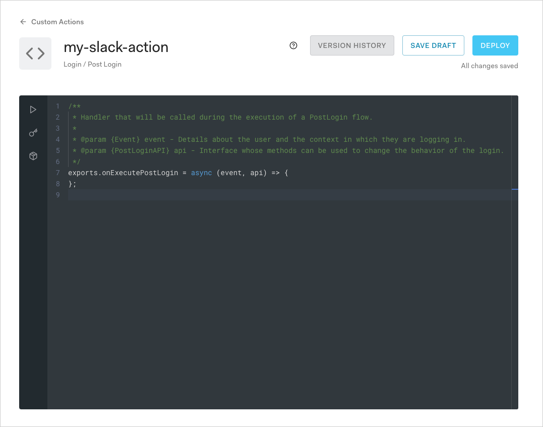 Actions Code Editor