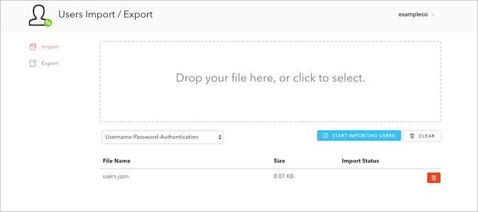 Dashboard - Extensions - Users Import Export - Ready for Import