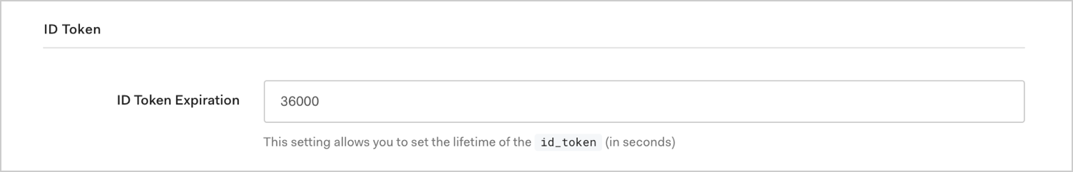 Dashboard - Applications - Application Settings - ID Token