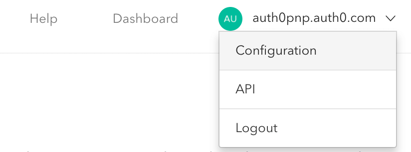 Dashboard - Extensions - Authorization Extension - Navigate to Configuration