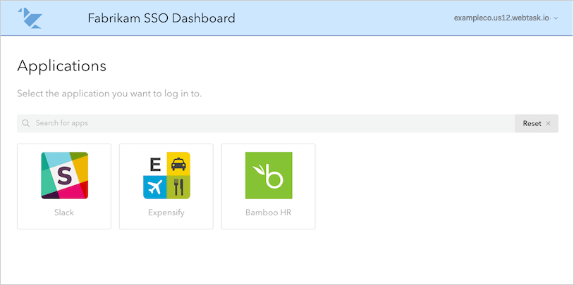 Dashboard - Extensions - SSO Dashboard Applications