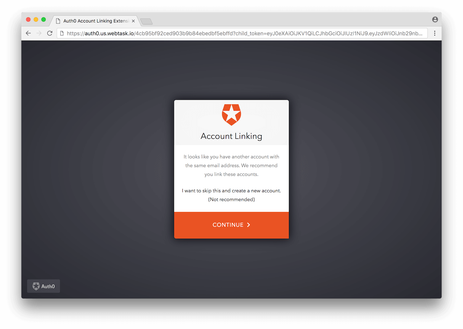 Account Link Customize Theme