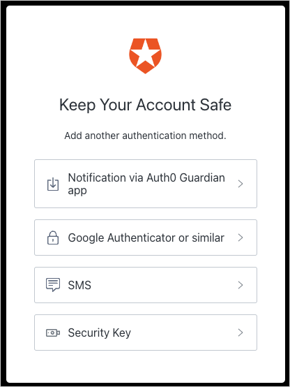 Show Multi-factor Authentication options end user view