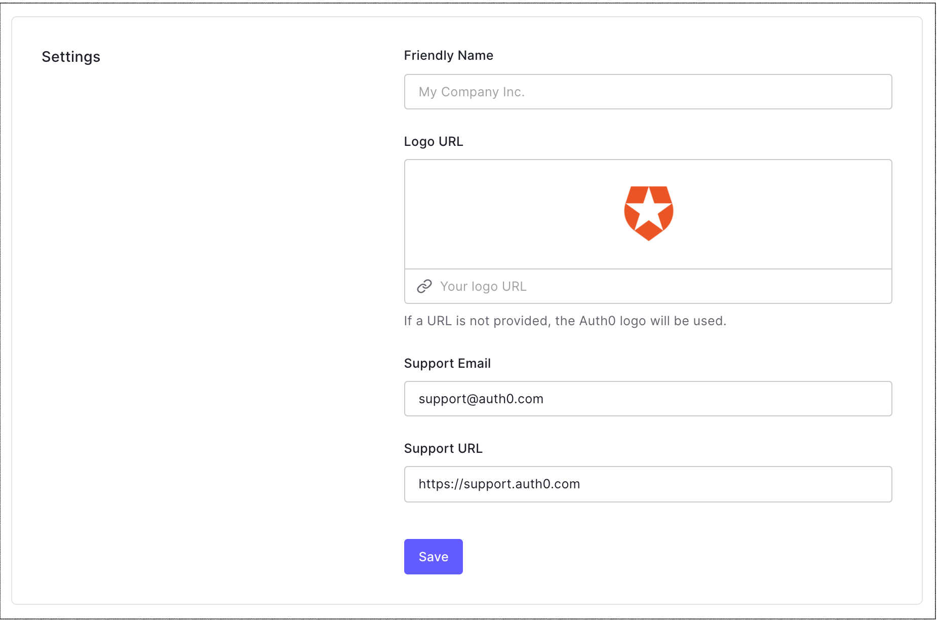 Dashboard Tenant Settings General Settings tab