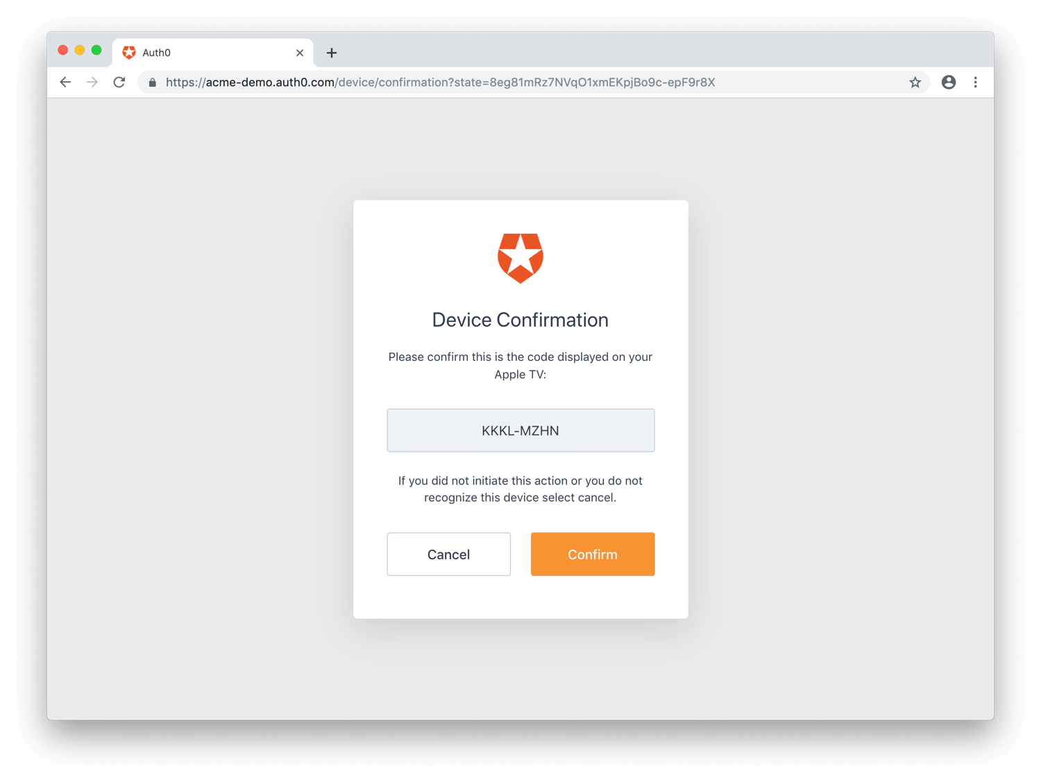 Flows - Device Authorization - Confirm device