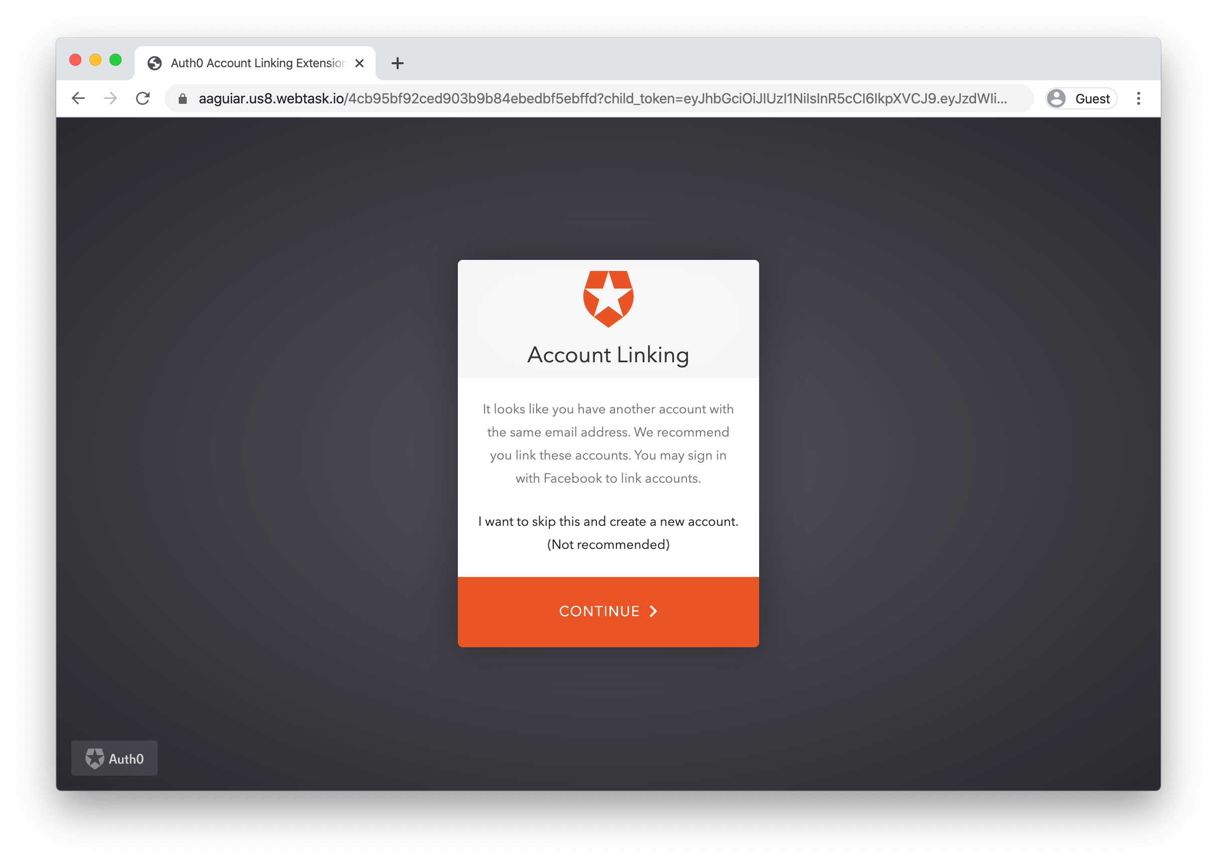 Dashboard - Extensions - Account Link - Extension Example