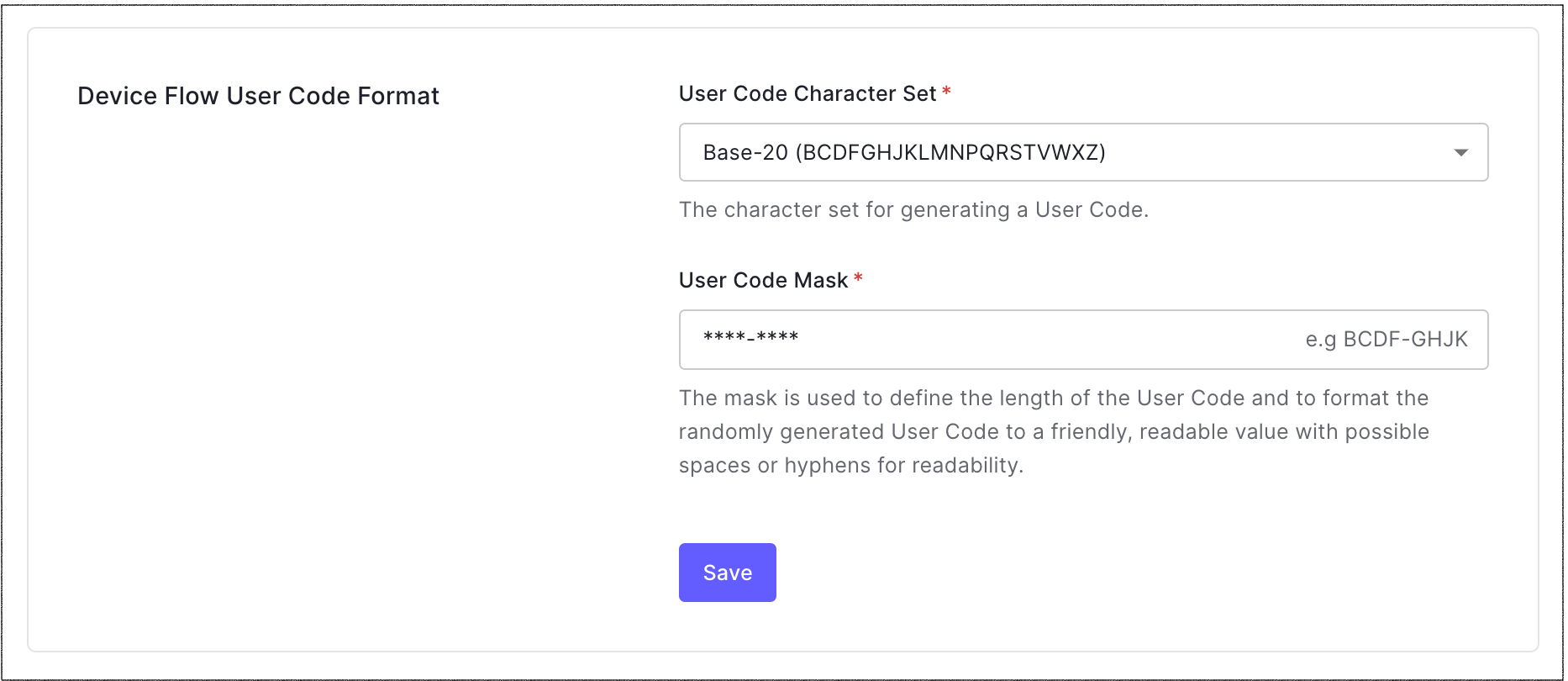 Dashboard Tenant Settings Advanced Tab Device Flow User Code Format