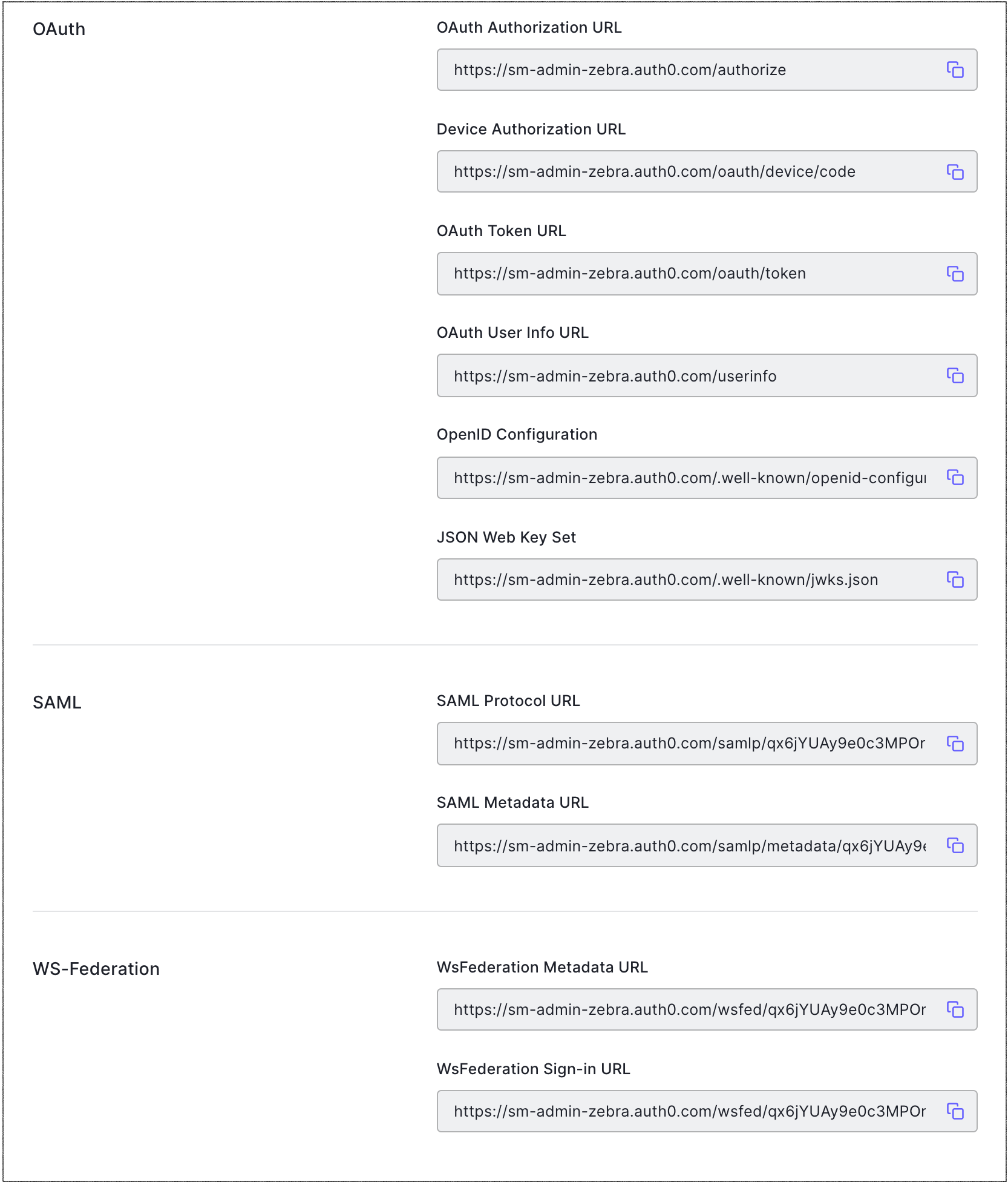 Dashboard Applications Application Settings Tabs Advanced Endpoints tab