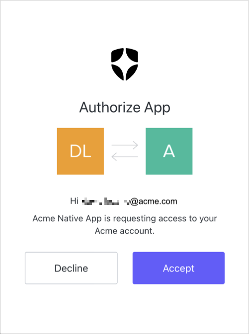 The user confirmation prompt used to ensure users are authorize the appropriate app.