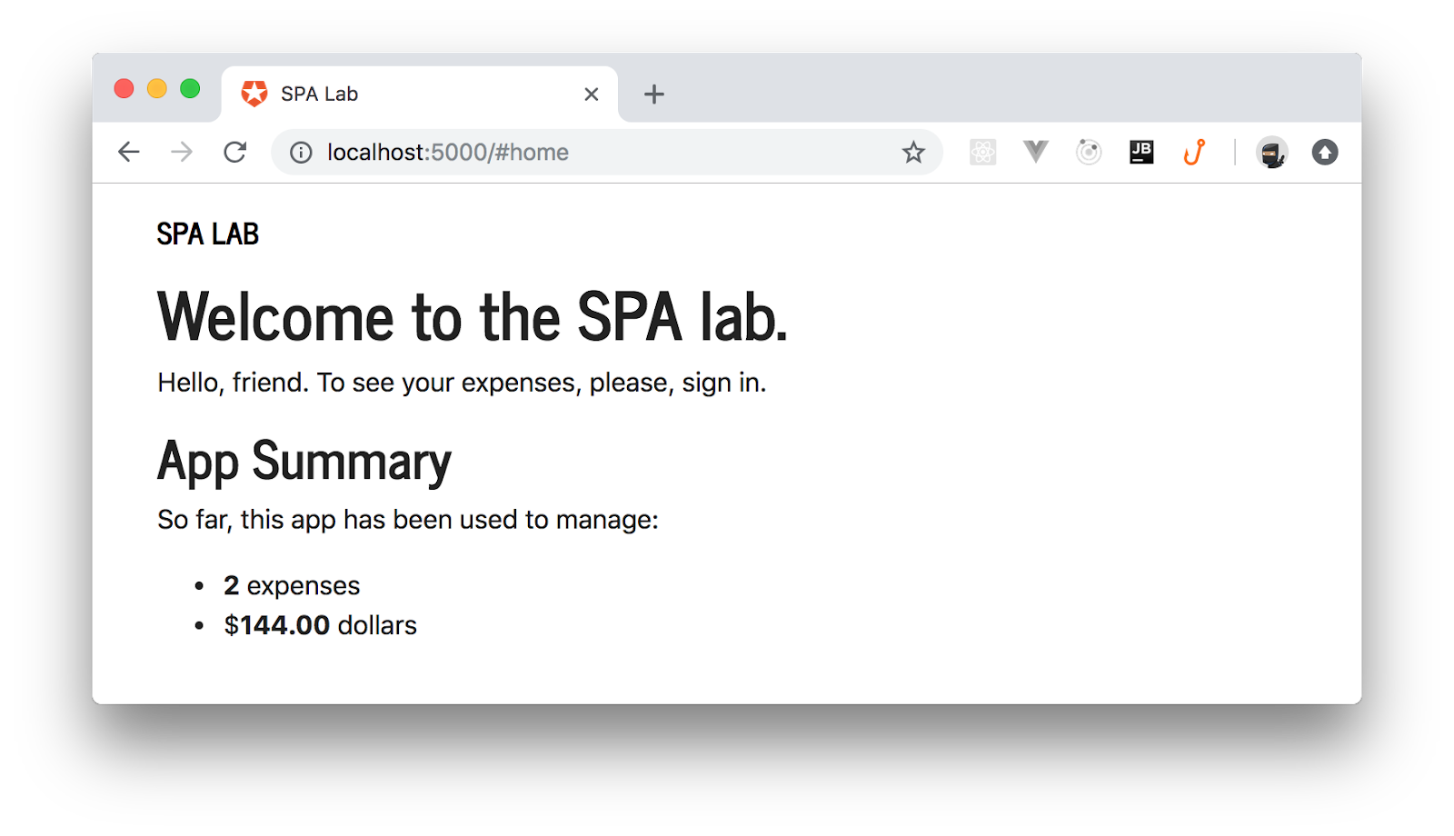 Initial load for single-page application