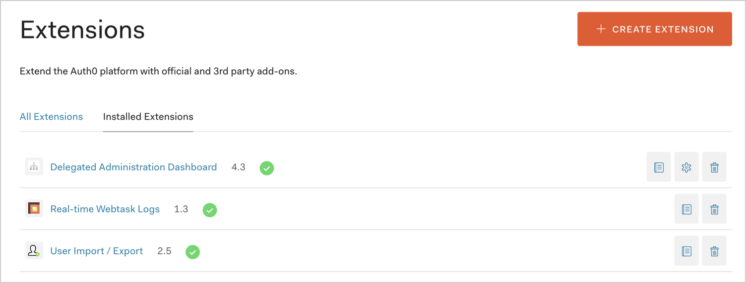 Dashboard - Extensions - User Import/Export - Install