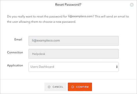 Extensions - Administration Dashboard - Reset password