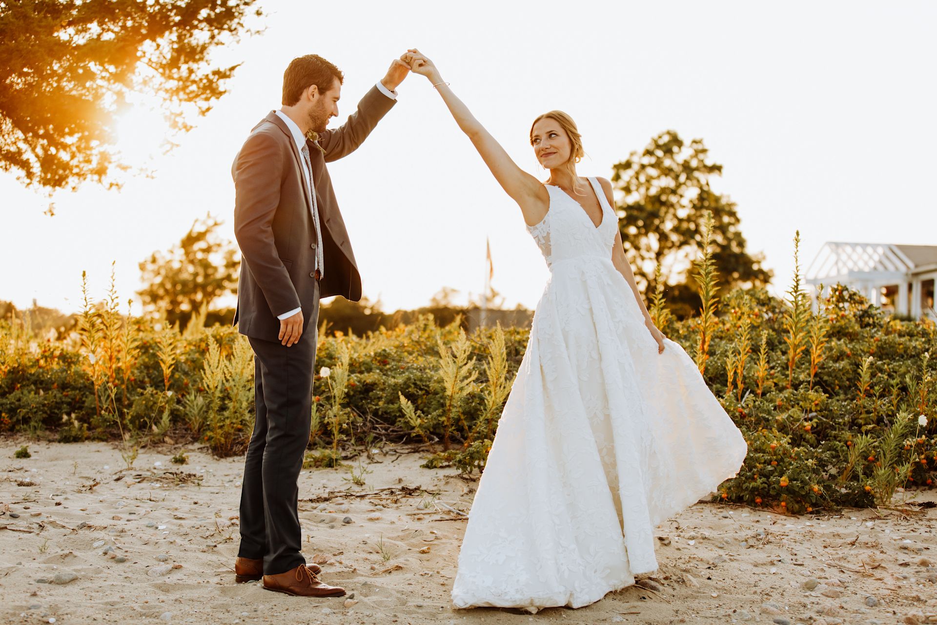 Coastal Wedding with the Lela Gown