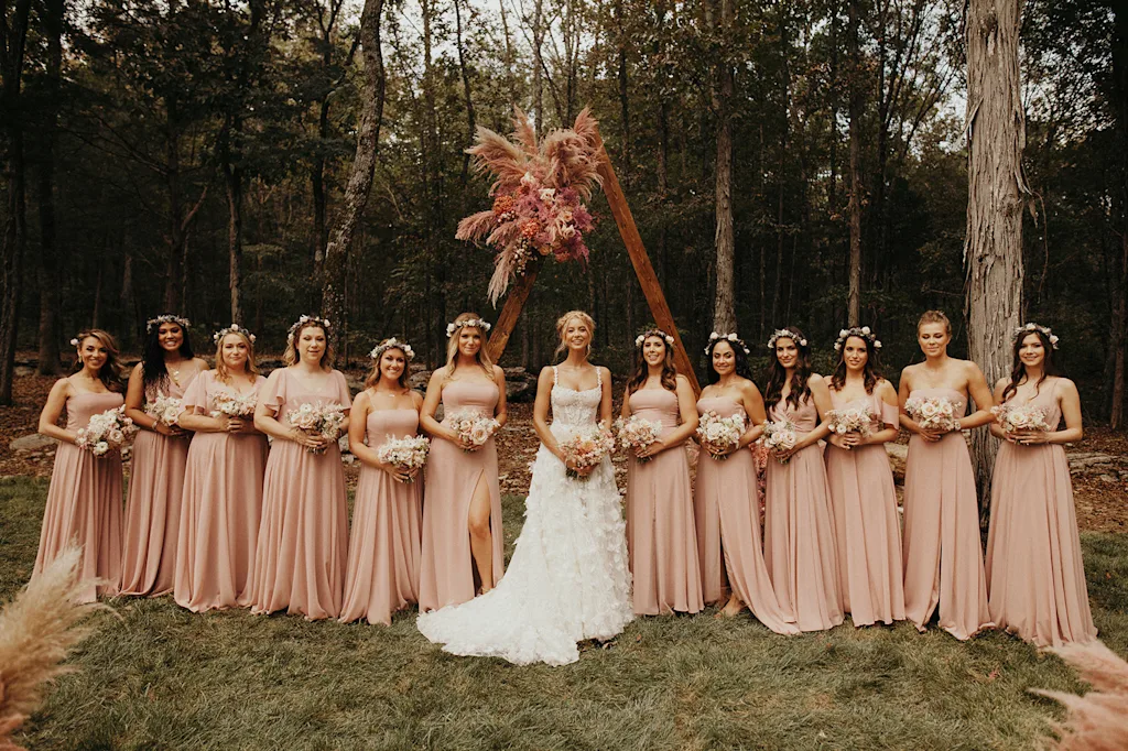Bridesmaids in Mix and Match Whipped Apricot