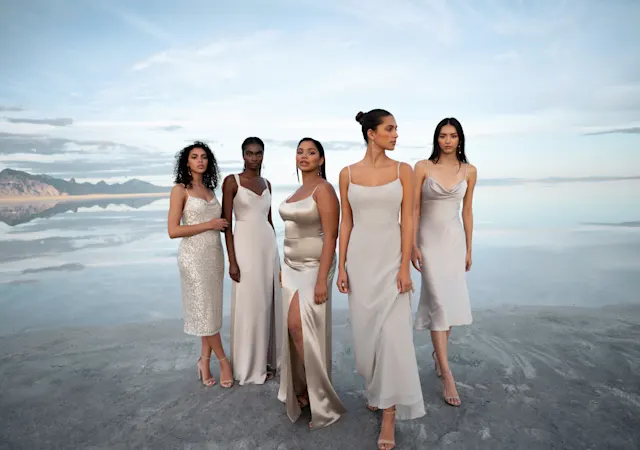 Trending: Gold, Silver and Champagne Bridesmaid Dresses