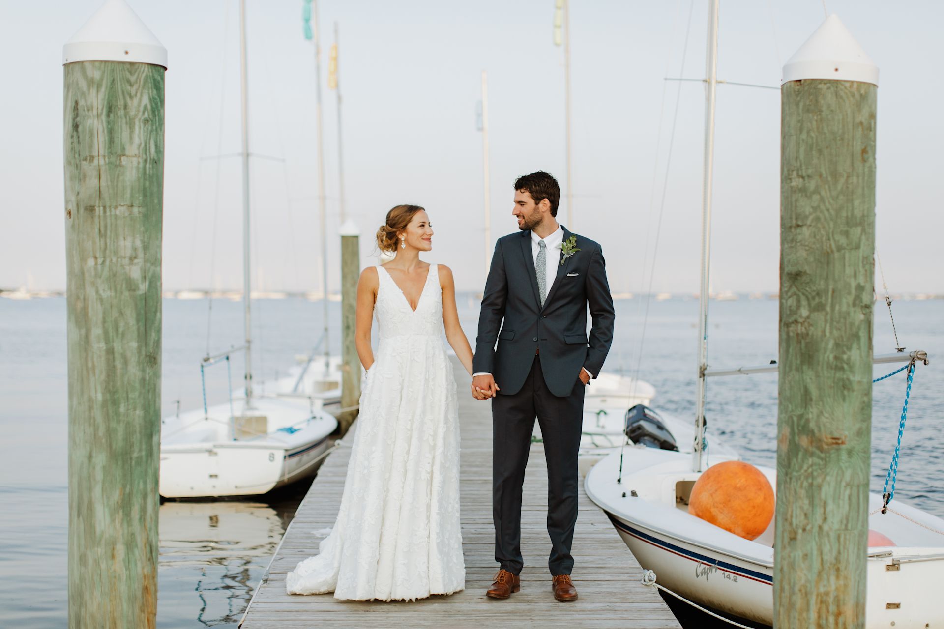 Coastal Wedding with the Lela Gown
