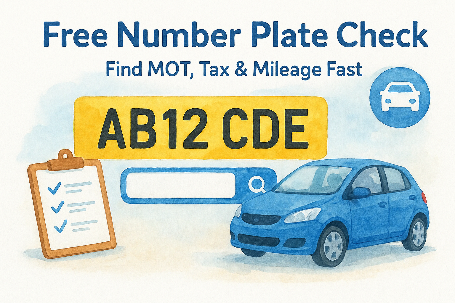 Free Number Plate Check UK: Find MOT, Tax & Mileage Fast