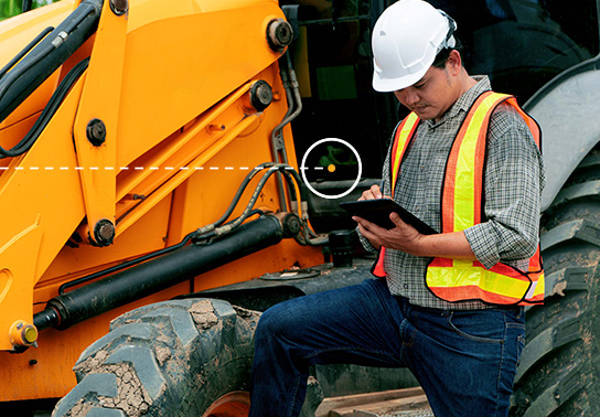 technology connectivity construction man tablet