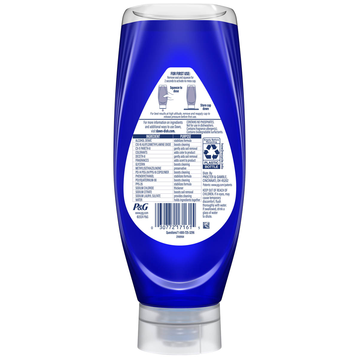 Dawn Platinum Plus PowerSuds Dish Soap, EZ-Squeeze Bottle 13.6 oz