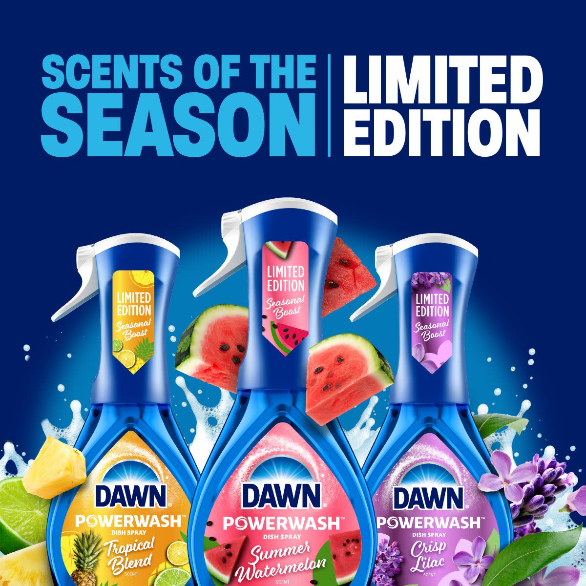 Scents of the season - limited edition: Tropical Breeze, Summer Watermelon, Crisp Lilac
