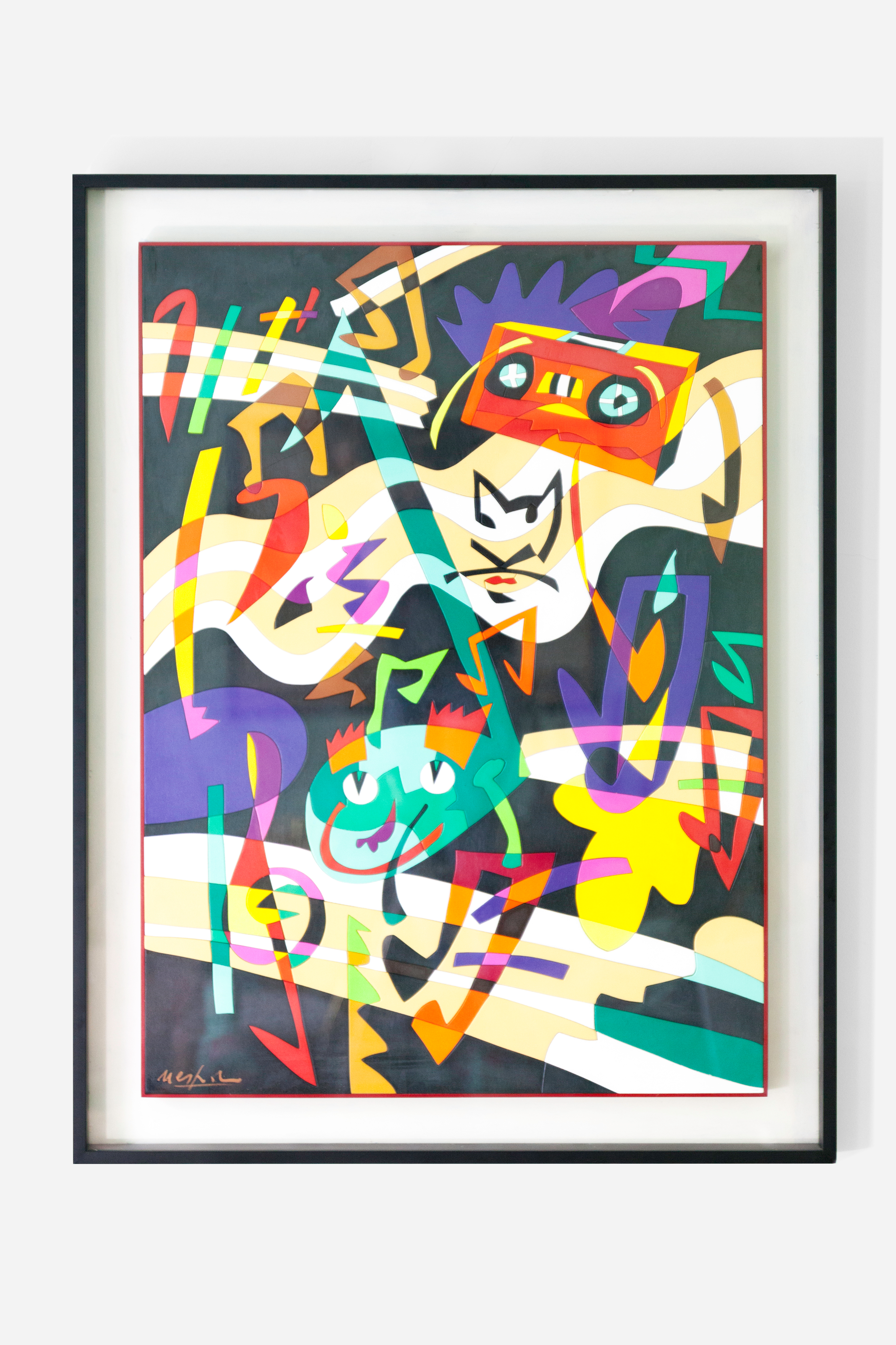 UGO NESPOLO, Swing, ugo nespolo, swing, artwork, painting, acrylic, wood, contemporary art, italy, pop, bold, colours