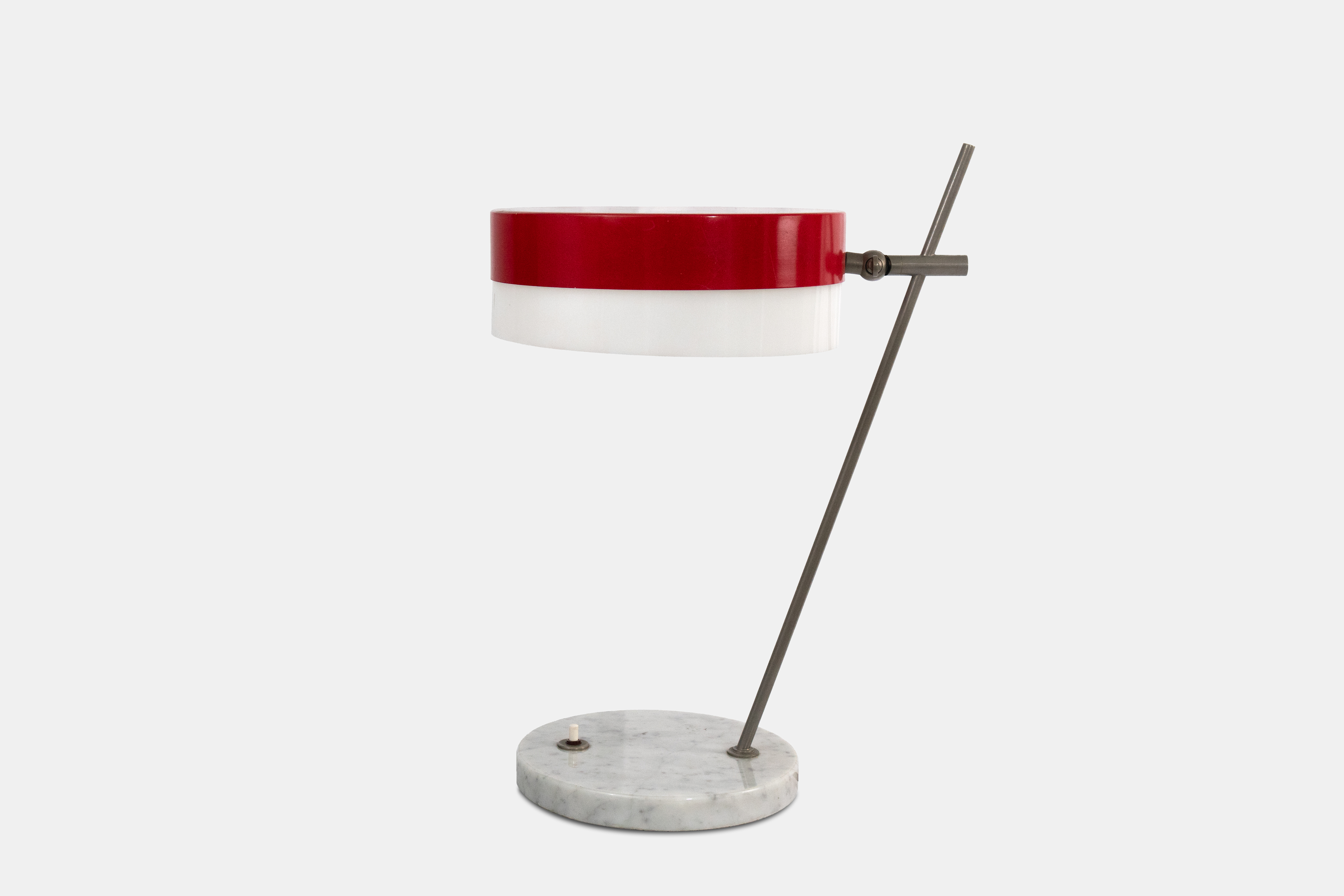 STILUX, Red Table lamp, circa 1950s, stilux, milano, italy, lighting, table lamp, light, perspex, metal, marble, italian design