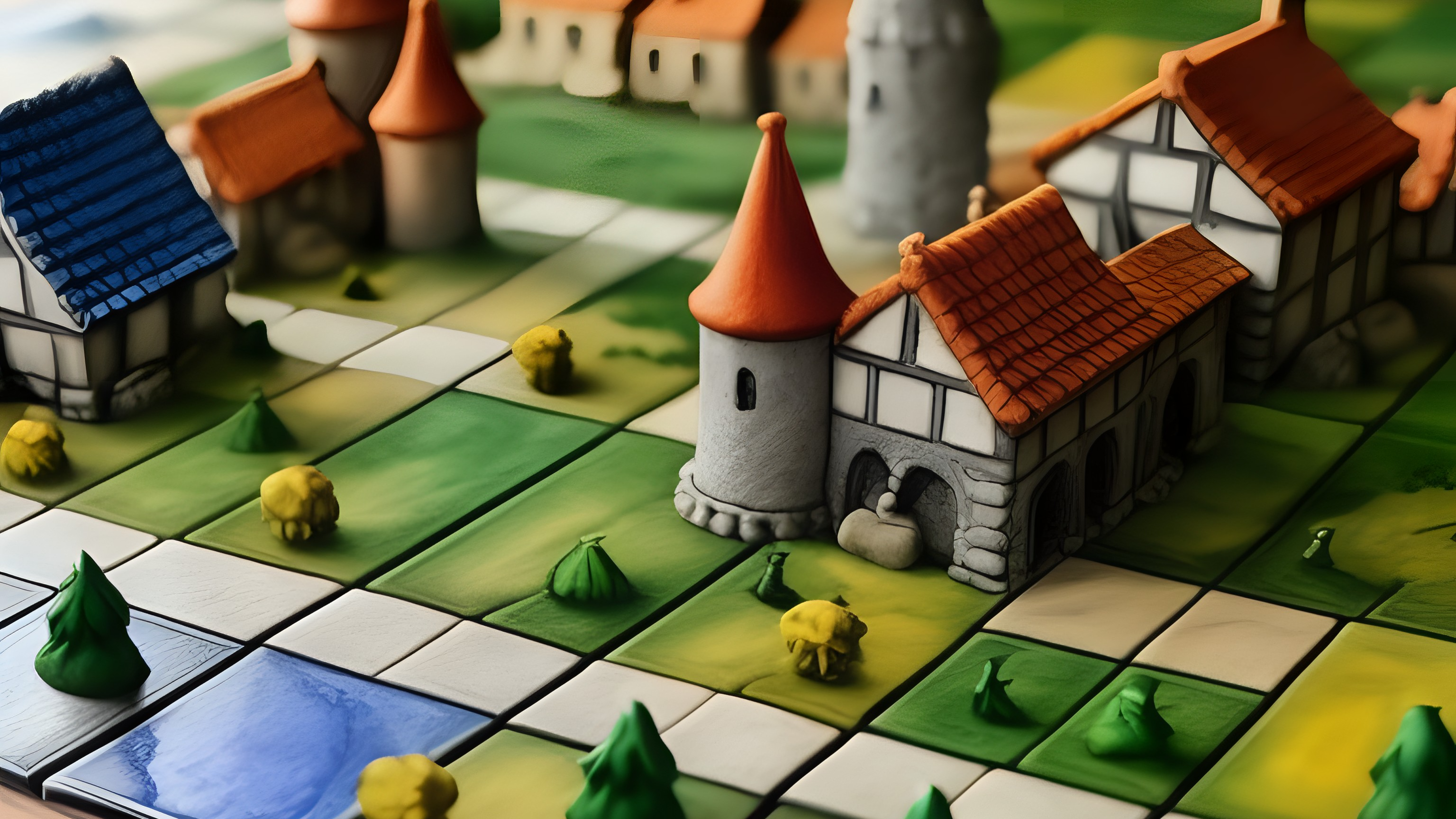 Carcassonne, tile laying, strategic placement, meeples, medieval landscapes