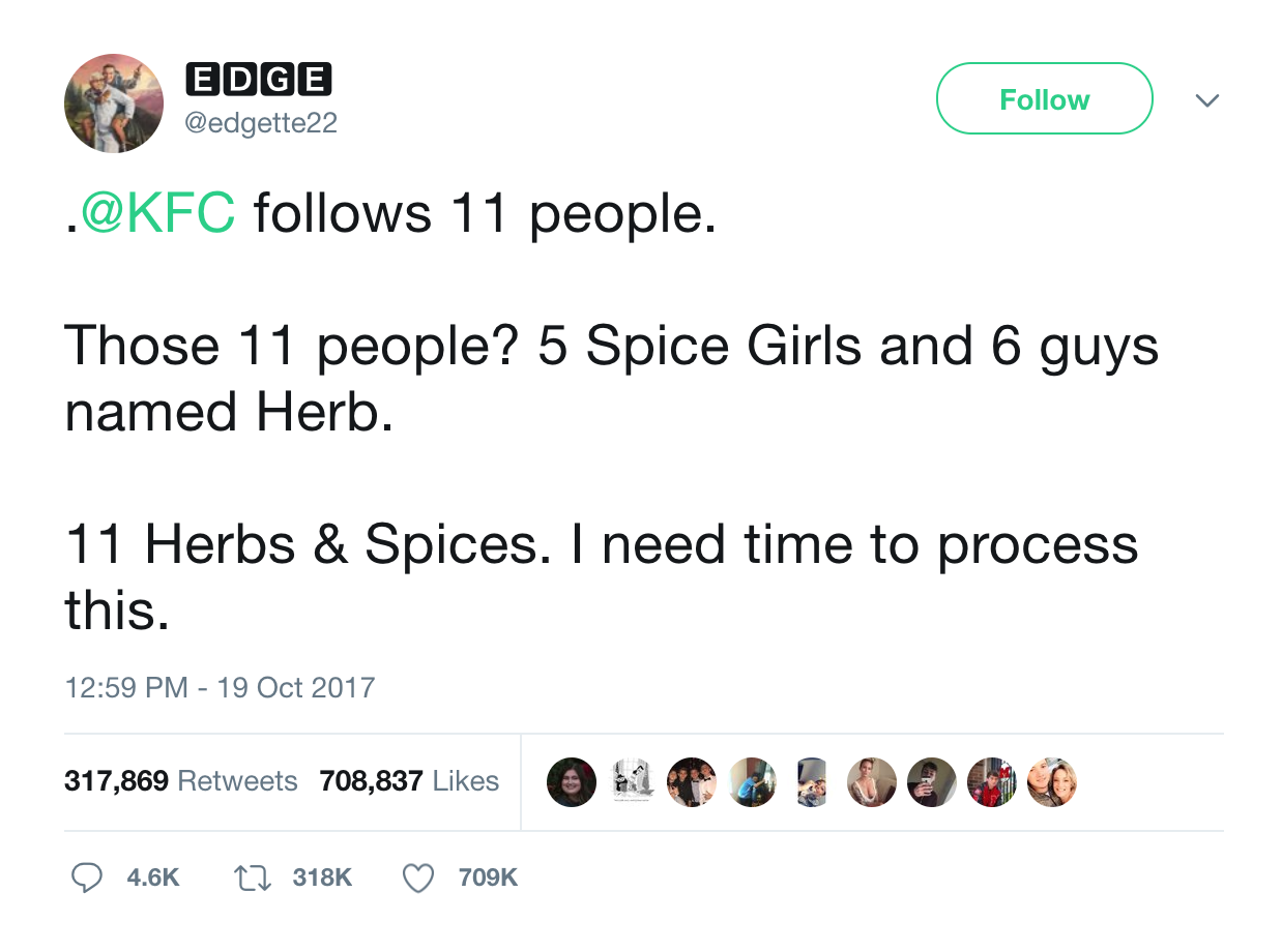 KFC: 11 Herbs & Spices 