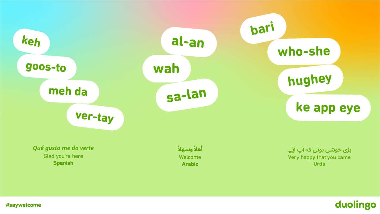 Duolingo: #SayWelcome