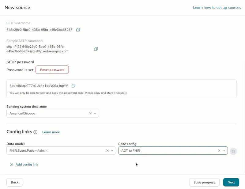 A user adds multiple config links to the SFTP source. A user adds multiple config links to the SFTP source.