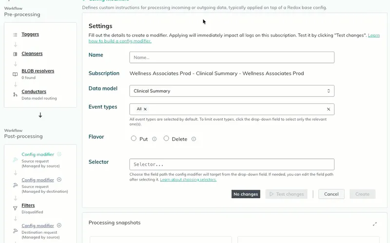 A user fills out the config modifier settings. A user fills out the config modifier settings.