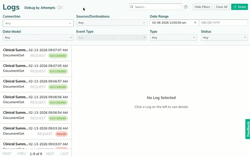 A user picks a log and opens log inspector. A user picks a log and opens log inspector.