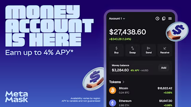 MetaMask launches Money Account, bringing DeFi yield and global spending to stablecoin balances