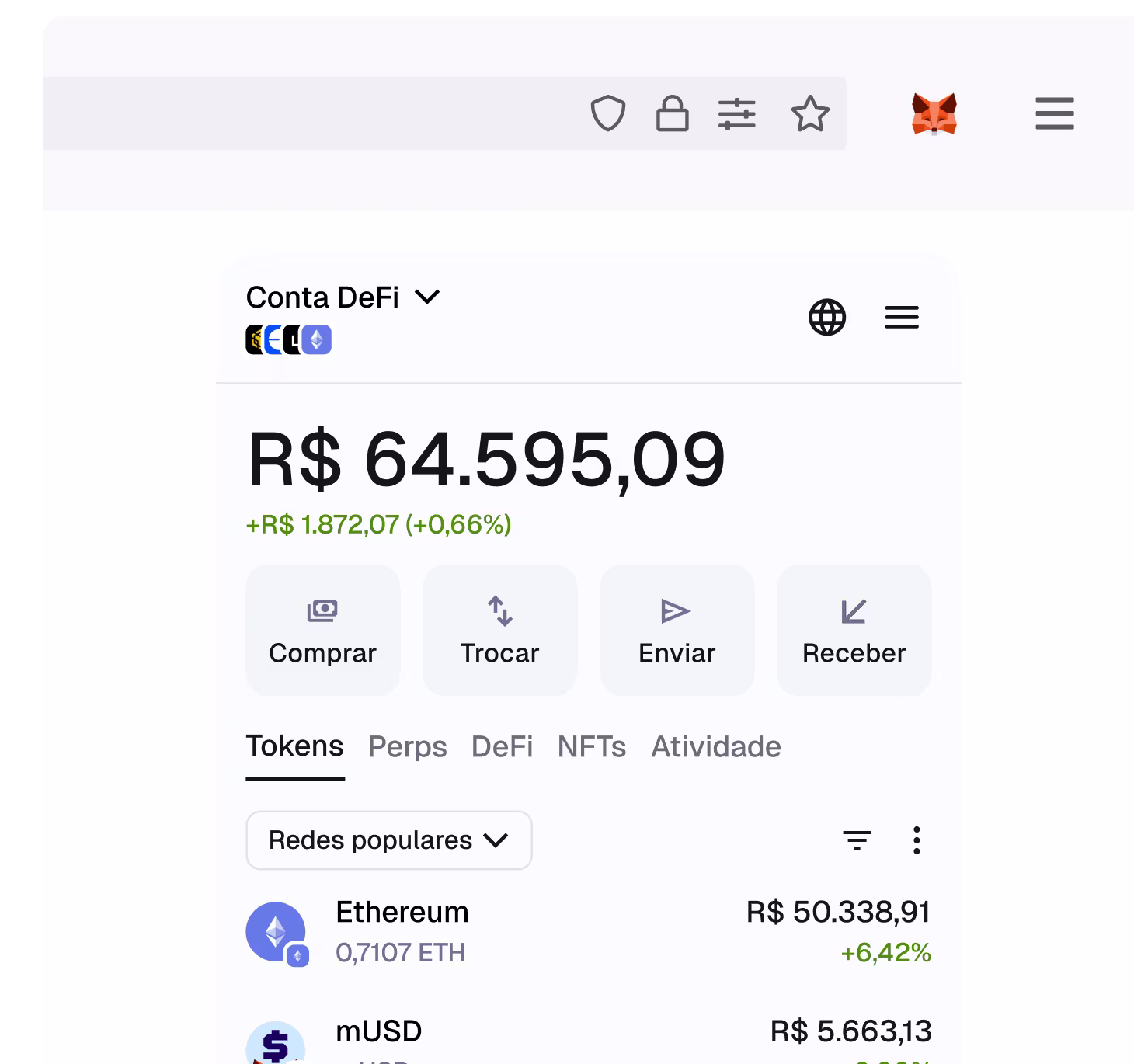 Instale a extensãoda MetaMask no seu navegador