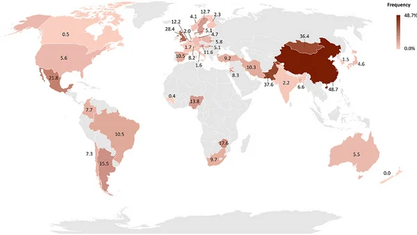 frontier-map-image-of-b-cani_1.jpg World map showing brucellosis rate in dogs by country