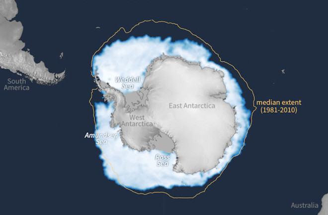 Record Low Antarctic Sea Ice Concentration