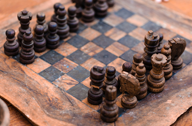 A very old chess board