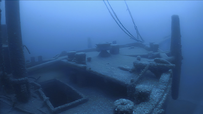 Deck of the Ironton shipwreck 